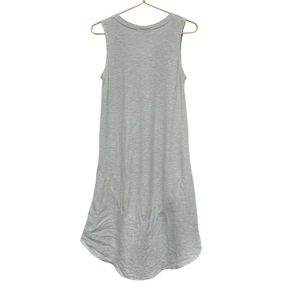 Cut Loose Linen Midi Dress Size XS Contrast Panel Sleeveless Tank Blue Grey - Picture 2 of 13